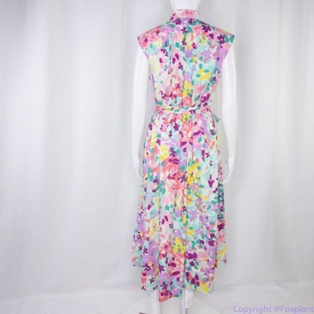 NWT kate spade Painted Petals Floral Cotton Shirtdress, Pastel - Picture 9 of 15